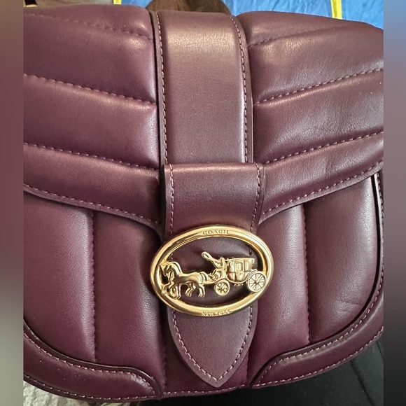 Coach C2803 Georgie Saddle Bag With Quilting Boysenberry - Picture 7 of 8